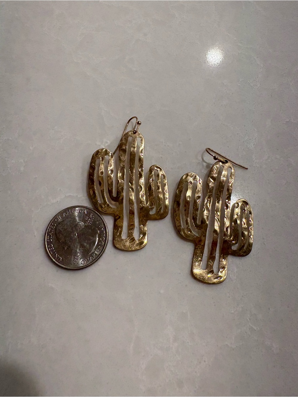 Gold Cactus Dangle Earrings - Women Jewelry